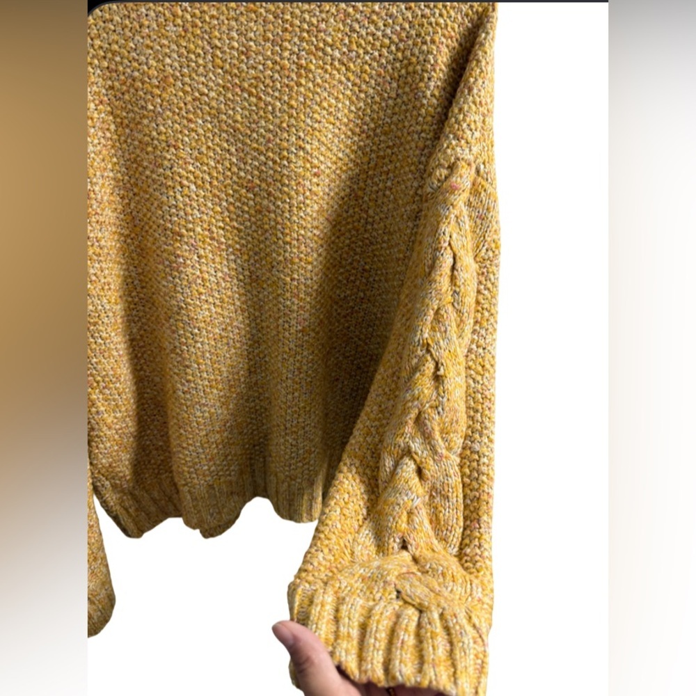 KIMCHI BLUE OVERSIZED KNIT SWEETER YELLOW GINGER M/L WOMEN PULLOVER - Picture 5 of 9
